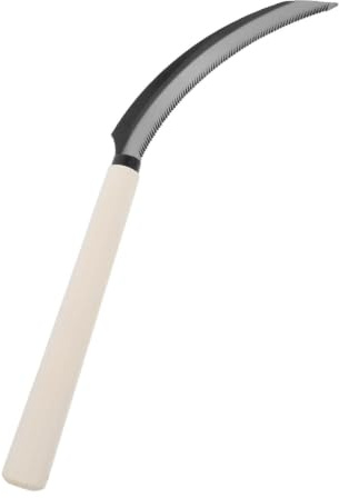 Angoily Falciola da Raccolta Seghettata, Falcetto da in Acciaio al Carbonio con Manico in Legno, Forma a Mezzaluna, per Diserbo e Raccolta del Riso in Piccoli Lavori Agricoli