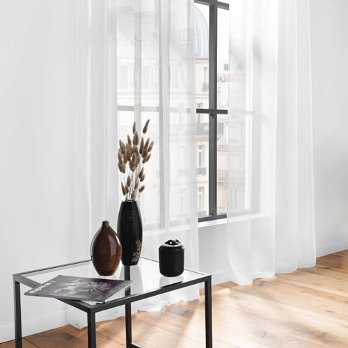 Douceur d'Intérieur, Tenda con occhielli Lissea, in poliestere, Bianco, 240 x 140 x 240 cm