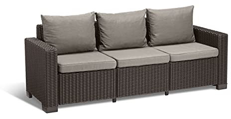 Allibert Lounge Sofa, Balkon, Lounge California Sofa, graphit/panama cool grau, 199 x 68 x 72 cm, 233053,Graphit/ Panama Cool Grey