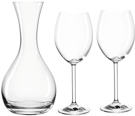 montana :pure Weinset, 3-tlg. Set, 1 Weinkaraffe und 2 Rotweingläser, spülmaschinenfest, Quotan-Kristallglas, 042795