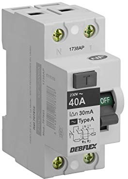 DEBFLEX Interrupteur DIFFERENTIEL 2P 30MA 40A Type A Blanc