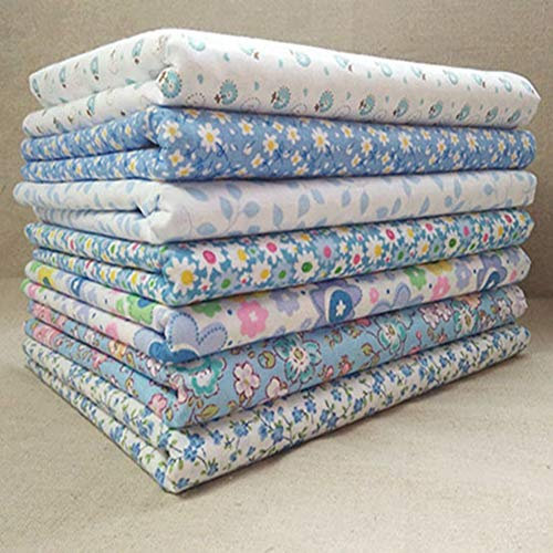 Egurs Baumwollstoff 7stück/Set Neueste Stoffpakete DIY Nähen Handwerk Quilting Patchwork Stoffe Gemischte Designs Blau + Weiß Serie 50 * 50cm