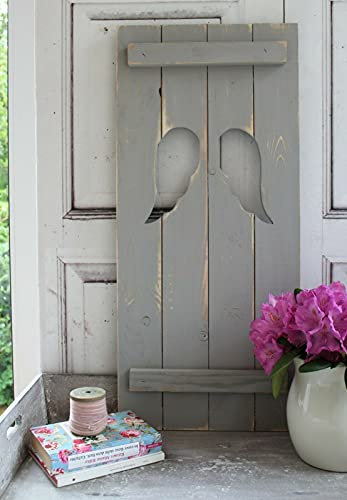 Landhaus Fensterladen ENGEL in grau,Shabby chic Handgefertigt
