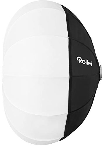 Rollei Ballon Softbox mit Licht-Kontrollvorhang, 120cm runder Lichtformer mit Bowens S-Type Bajonett für Studioblitz-Geräte und LED-Dauerlichter, 28201