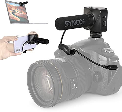 SYNCO On-Camera Microphone, Mic-U3 Smartphone Cardioid Video Shotgun Mic with Magnetic Absorption for Phone Camera Laptop Vlogging YouTube Video Interview, Camera-Microphone-Shotgun-Smartphone-Video