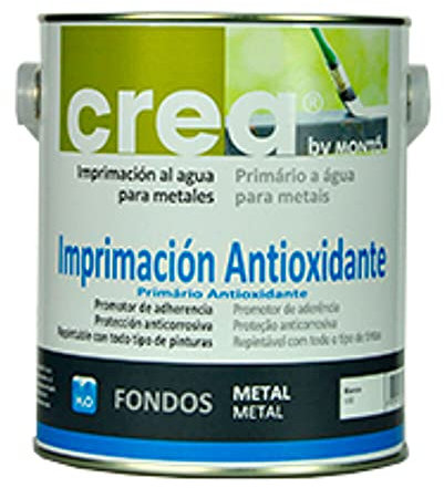 Montó Imprimación Antioxidante al Agua color Blanco para Galvanizados, Metales Férreos, no Férreos, Plástico, PVC, Madera, Yeso, Cemento. ​Imprimación Antioxidante Gama Crea 500ML