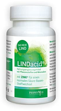 LINDacid ® die gesunden Basentabletten (50 Stück) - mit Calcium, Magnesium & Zink. Speziell das Zink sorgt für eine gute Säure-Basen-Balance im Körper, mit getrocknetem Kartoffelpresssaft, 100% vegan