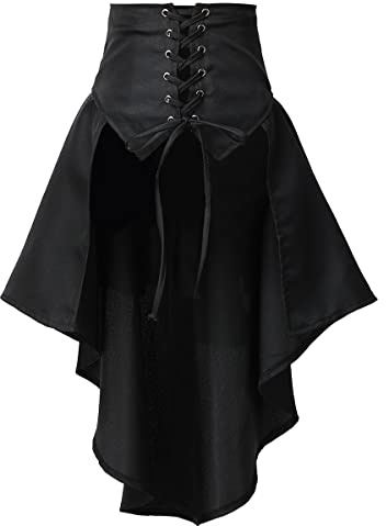 COSDREAMER Steampunk Damen Röcke Taillengürtel für Frauen Rüschen Piraten Korsett Kostüme