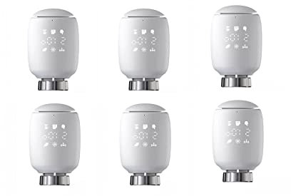 pour Tuya pour Zigbee Lot de 6 thermostats intelligents pour radiateur avec application de chauffage WiFi