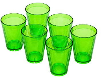 Omada Design 6 Bicchieri in Plastica rigida da 275 ml, Impilabili, Infrangibili, Riutilizzabili, Lavabili, Linea Samba
