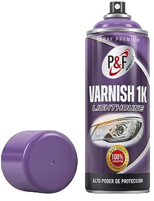 BARNIZ de Faros 1K, Acrilico, Restaurador para Faros (Coche, moto,etc). Laca y protege de los rayos UV. Adherencia en policarbonato. Alto brillo. VARNISH CAR HEADLIGHTS MILTISUPERFICIE Spray 400 ml