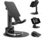BHHB Support Téléphone, Support Telephone Bureau Porte Telephone Pliable, Support iphone avec Rotatif à 360° Compatible iPhone Samsung Huawei iPad Mini Tous Les Smartphones - Noir