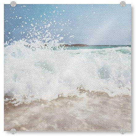 artboxONE Acrylglasbild 50x50 cm Reise/Strand und Meer Große Welle Bild hinter Acrylglas - Bild Strand Meer Sand