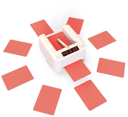 POWHA Mélangeur de Cartes Automatique, Distributeur de Cartes Rotatif à 360 °, Batterie Rechargeable intégrée de 5 000 mAh, Accessoires de Table de Jeu de Casino for UNO, Blackjack, Texas Hold'em