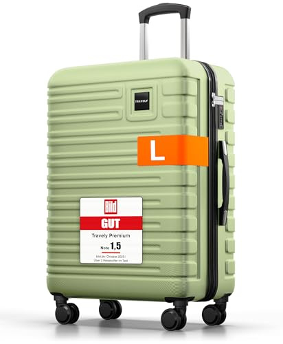 Travely Valise en Polycarbonate, Taille L, 67 cm, Volume intérieur 60 L, Valise à Coque Rigide très Robuste avec roulettes Souples et Serrure TSA, Valises, Valises à roulettes