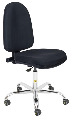 WETEC Drehstuhl Standard, mit Rollen, ESD (Antistatisch Arbeitsstuhl Stuhl) typischer Ableitwiderstand: Rgp=10^5-10^6 Ohm/Sitzhöhe: 505-630 mm/Farbe: schwarz