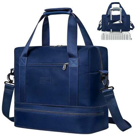 CS COSDDI Travel Bag, Overnight Bag with Shoes Compartment & Wet Pocket, Weekend Bags for Water Resistant Haspital Bag Gym Duffle Bag Women Men Holdall Bag, for Ryanair Cabin Bags 40x30x20