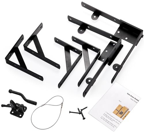 ZENFUN Anti Sag Gate Frame Kit, Gate Corner Bracket, Heavy Duty Brace Gate Hardware with Hinge and Gate, Wooden Fences-No Sag Gate Corner Brace Bracket for Doors, Corral Gates, Wood Windows