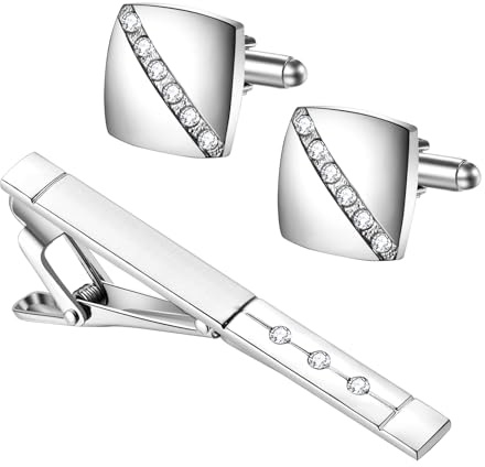 JewelryWe Slipsnål för män, 2,4 cm bred mässing polerad slipsklämma slipsnålar slipsklämma, guld silver, rostfritt stål