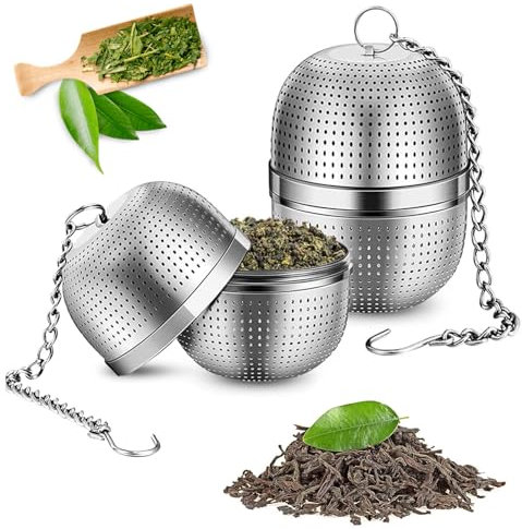 2 Piezas Coladores De Té Filtro Para Té, Colador Te, Filtro Para Teteras, Infusor De Te Acero Inoxidable, Esférico Bola Infusió, Colador Te para Té Suelto y Especias de Mulling (B)