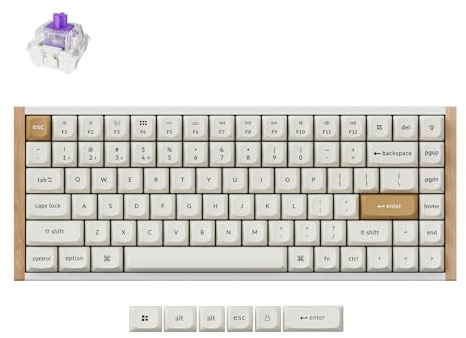 Keychron K2 HE Rapid Trigger ANSI Custom Mechanical Keyboard, QMK Bluetooth Wireless Gaming Keyboard with Hot-Swap Gateron Double Rail Magnetic Switch, RGB Backlit for Mac Windows, Wooden Frame-White
