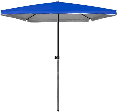 YAVYAV Garden Table Umbrella, Adjustable Height Beach Parasol, Water Repellent, UV Light Protection, For Beach/Pool/Patio/Market(Blue,200cmx200cm)