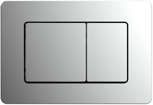 Aquauno, piastra di comando per WC in acciaio inox, per risciacquo a 2 quantità, pulsante di risciacquo a risparmio d'acqua, compatibile con Geberit Sigma, inox