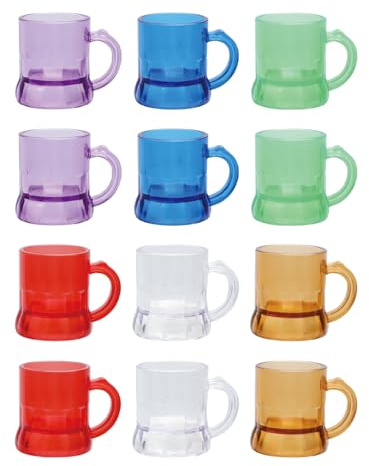 HENGBIRD 12pcs Schnapsgläser Kunststoff, 30ml Schnapsgläser Plastik, Farbe Schnapsglas Zum Umhängen, Shotgläser Plastik Geeignet für Geburtstage, Hochzeiten, Weihnachten, Junggesellinnenabschiede
