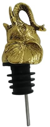 BEBEMOKO Elephant Head Shaped Wine Pourer Alloy Wine Stoppers Bottle Stopper for Home Party