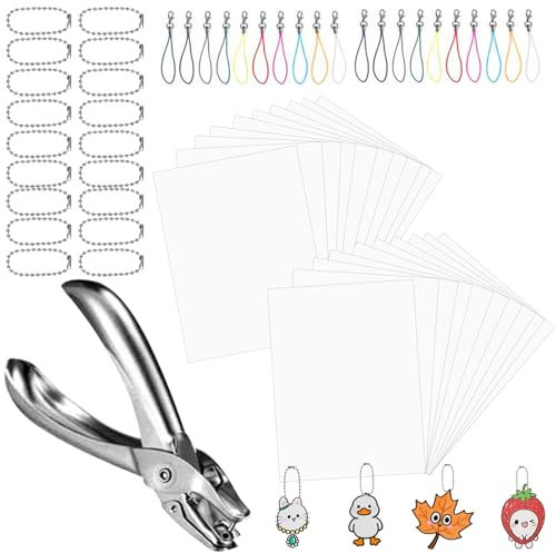 Qwrqwr Schrumpffolie Set A4 Bedruckbares Zum Bemalen Schrumpffolie blankes Kunstpapier Handabdruck Schrlüsselanhänger Ohrringe Selber Machen Shrinky Paper Shrink Plastic Weihnachten Bastel Zubehör