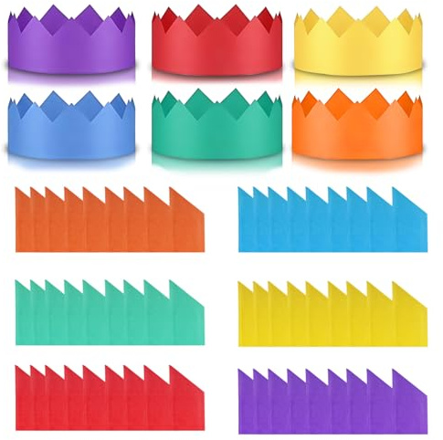 Christmas Cracker Hats,60pcs Tissue Paper Hats for Christmas Crackers Fillers,Paper Crowns DIY Xmas Cracker Hat for Kids Adults Make Your Own Novelty Xmas Crackers Stocking Fillers Party Favours