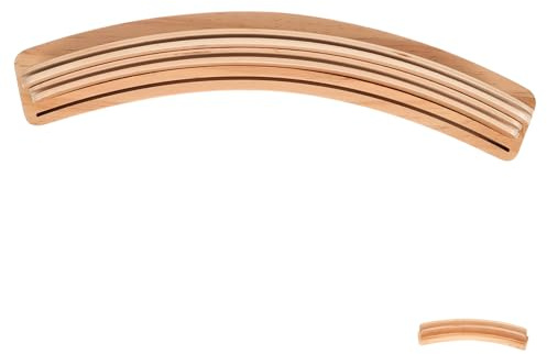MUCKLILY Spielkartenhalter mit Gebogener Form, Beiger Holzsockel | Ablage für Spielkarten und Pokerkarten, Extra Breite Fächer, Leicht zu Greifen, für Senioren und Kinder
