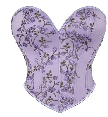 Korsetter Crop Tops Blommiga Bustiers Snörning Benkorsett Dam(M)