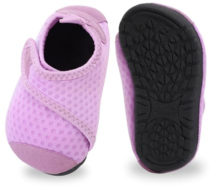 ADUDVLO Kids Toddler Water Shoes Non-Slip Quick Dry Mesh Baby Water Shoes Kids Beach Shoe Swimming Pool Surfing (Purple, Toddler, 3.5, Numeric Range, UK Footwear Size System, 4, Medium)