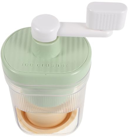 Hohopeti Machine à Glace Pilée Manuelle Compacte avec 1 Bol à Glaçons et 2 Bacs Récupérateurs, Broyeur à Glace Portable en Plastique Solide pour Maison, Pique-niques et Camping