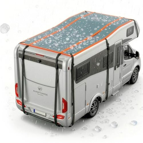 WALSER Hagelschutz Abdeckplane Wohnmobil/Wohnwagen, Hagel-Wohnmobilabdeckung Perma Protect, Hagelschutzgarage Universalgröße, Wohnwagen Abdeckung Universalgröße - Größe L (350 x 290 cm) grau