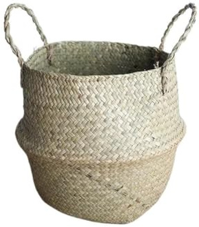 Växtkruka flätad förvaringskorg blomkorgar mimbre korg för smutsiga kläder - rotting hängande vas(16 cm XS)
