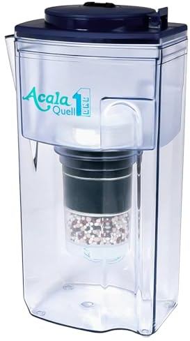 Wasserfilter AcalaQuell® One | Dunkelblau | Aktivkohle Wasserfilter | Höchste Filterleistung - mehrschichtig | BPA u. BPB frei | ReNaWa® - Technology | Kreiert köstliches, wohltuendes Wasser