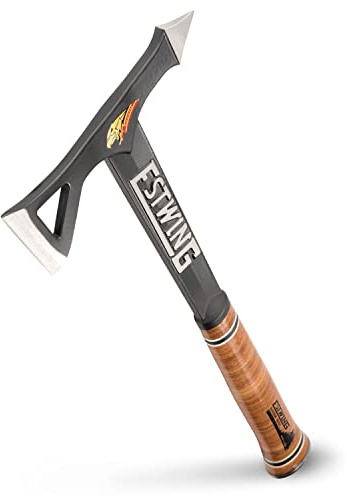 ESTWING Tomahawk Axe - 16.25 USA Made Lightweight Hatchet with Forged Steel Construction & Genuine Leather Grip - ETA