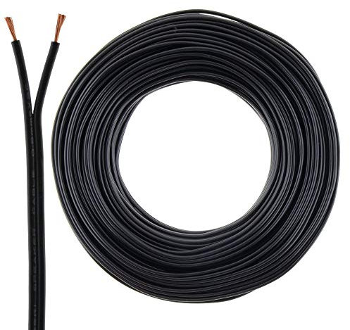 SeKi Lautsprecherkabel Schwarz 2x 0,50mm² – 25 Meter Ring | CCA-Kupfer Boxenkabel für klaren Sound bei HiFi, Heimkino und Car-HiFi mit Polaritätskennzeichnung