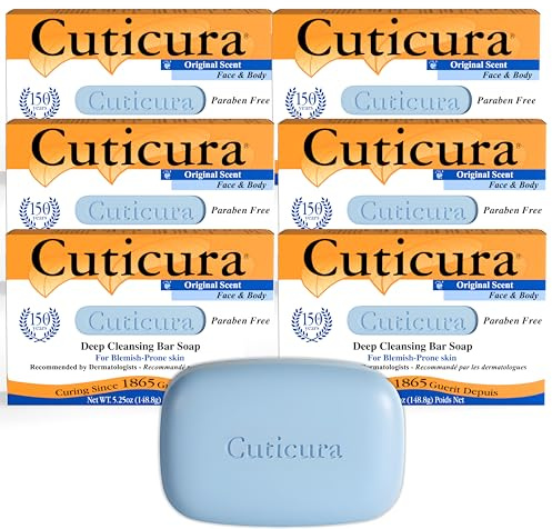 Cuticura Official Deep Cleansing Face and Body Soap - 5.25 oz (Pack of 6)