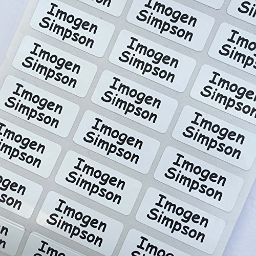 UltraStick Waterproof Printed Name Labels for Lunch Boxes, Water Bottles, Baby Bottles, tins, Stationery. The Tags Will Also Stick to Clothing Labels. Quantity 30