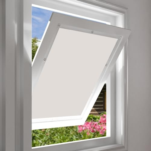 EUGAD Dachfenster Rollo 100% Verdunkelung Sonnenschutz Verdunklungsrollo ohne Bohren mit Saugnäpfen, Verdunklungsfolie für Fenster UV- und Hitzeschutz, Beige 60x93cm