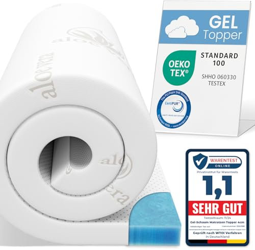 ELONEO Gel Topper 180x200cm, cubrecolchón de Espuma viscoelástica con Gel de 5 cm de Altura, Funda Transpirable de Malla 3D, cómodo cubrecolchón con Fundas en Las Esquinas