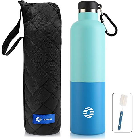 FEIJIAN Borraccia Termica in Acciaio Inox 750ml/1L + Zaino, Facile da pulire, Bottiglia Termica Senza Perdite - Senza BPA Borracce, per Scuola, Sport, Campeggio, Yoga, Palestra