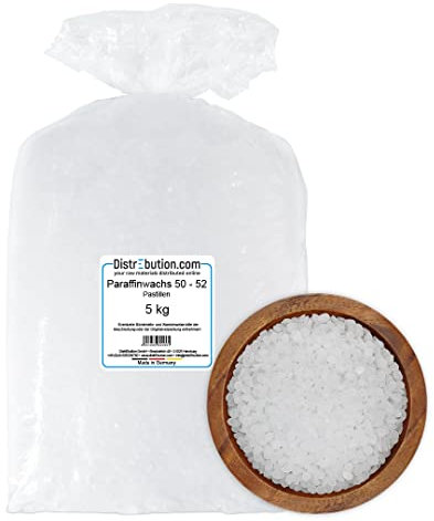 5 kg Paraffin 50-52°C in Pastillen für Paraffinbad, Handbad, Fußbad und Kerzen geeignet, Made in Germany