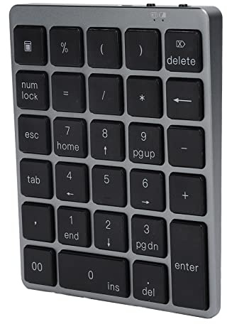 Goshyda Bluetooth-Ziffernblock, Tragbarer Drahtloser Mechanischer Ziffernblock mit Optimierter Modellierung und Stabiler Übertragung, für Laptop-Desktop