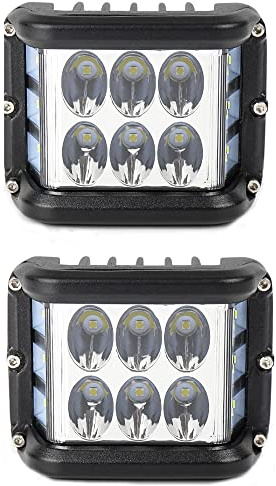 Mincar 4In 60W Strobe Side Spot Light LED Work Light con Cube Ricambi Auto Adatto 12V 24V per Jeep Motorcycle Truck 2Pcs,White Blue