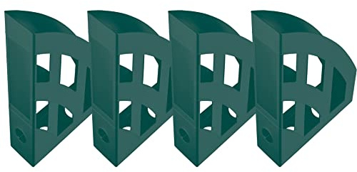 helit H2661052 - Stehsammler „the green bridge“, DIN A4-C4, aus Recycling-Kunststoff Blauer Engel zertifiziert, grün, 4 Stück | 4 Dokumentenablagen aus Recycling-Kunststoff, Blauer Engel zertifiziert