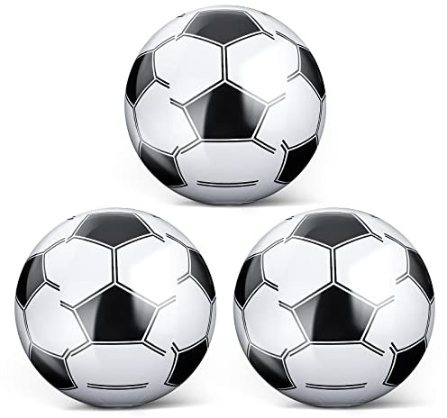 Grevosea 3 palline gonfiabili, 25 cm, pallone gonfiabile, piccolo pallone da spiaggia gonfiabile, per bambini, piscina, calcio, pallanuoto per estate, spiaggia, nuoto, piscina, sport, gioco, feste